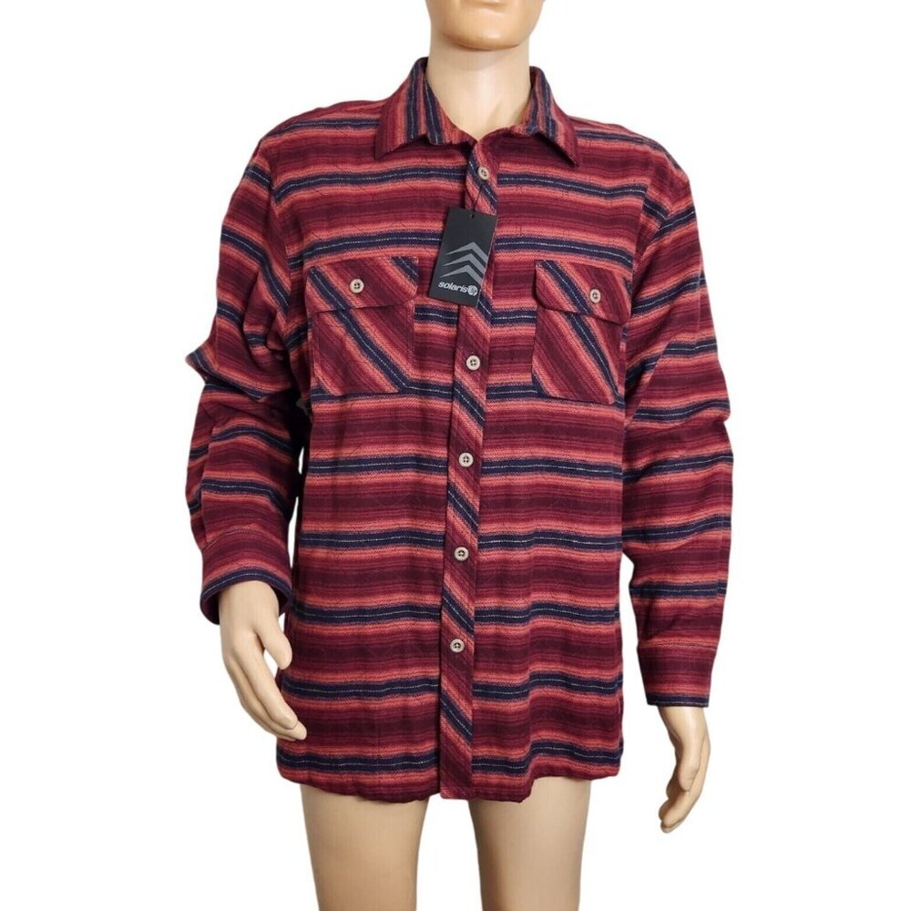 Solaris Men's Shirt Size XL Long Sleeve Button Up Quilted Flannel Multi (21)